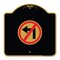 Signmission Designer Series No Left Turn Graphic Only, Black & Gold Aluminum Sign, 18" x 18", BG-1818-23844 A-DES-BG-1818-23844 - alternate 1